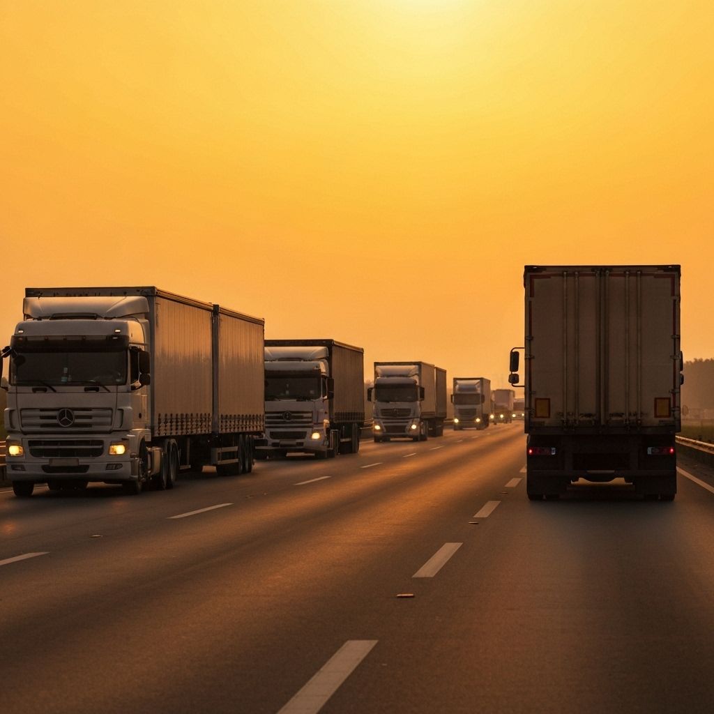Freight trucks on highway