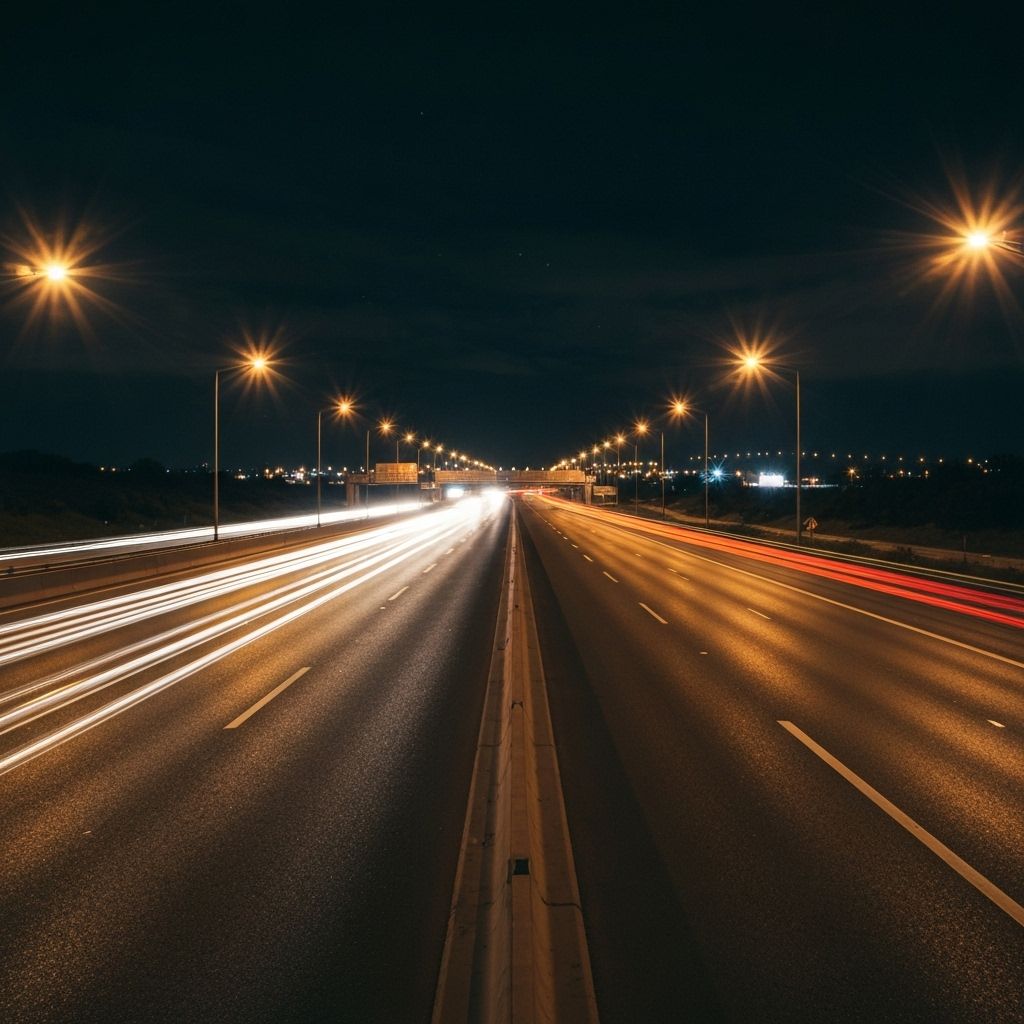 Highway at night